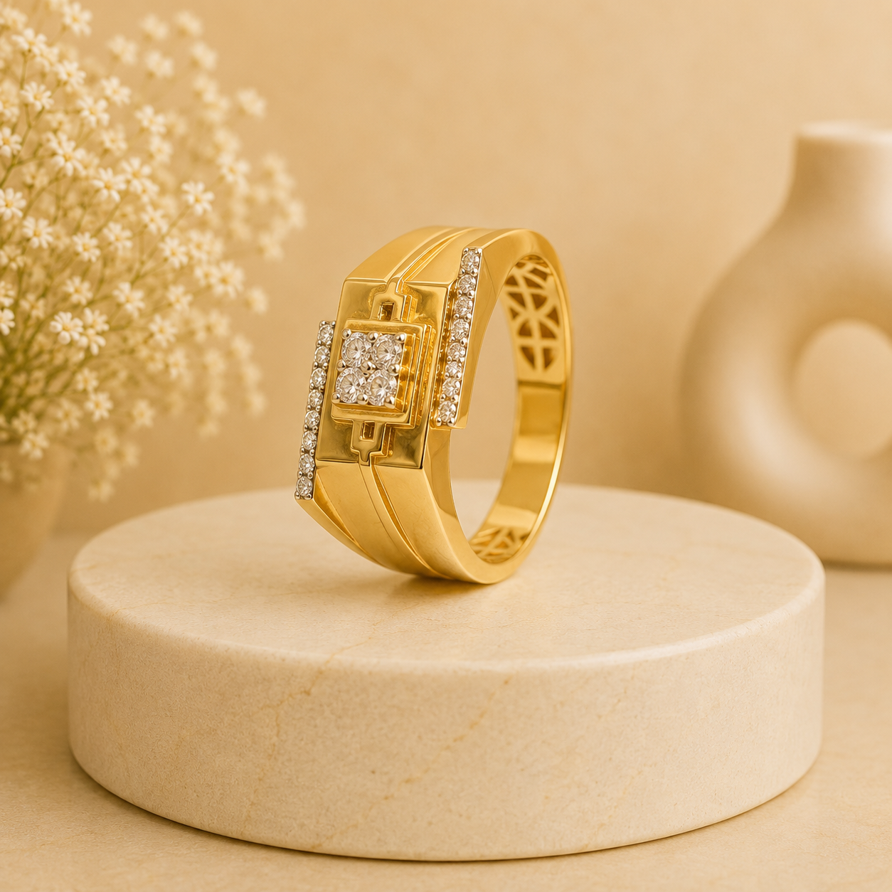 Golden Luxe Crystal Statement Ring 💍