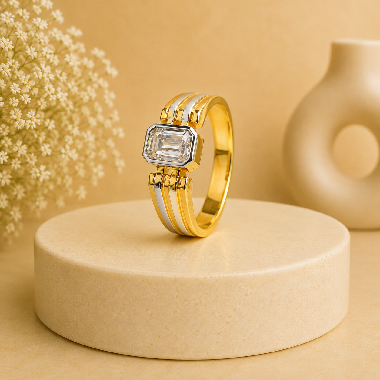 ✨ Golden Luxe Crystal Ring