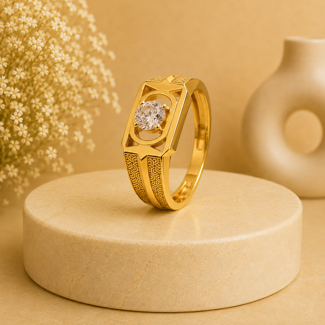 ✨ Golden Luxe Diamond Ring