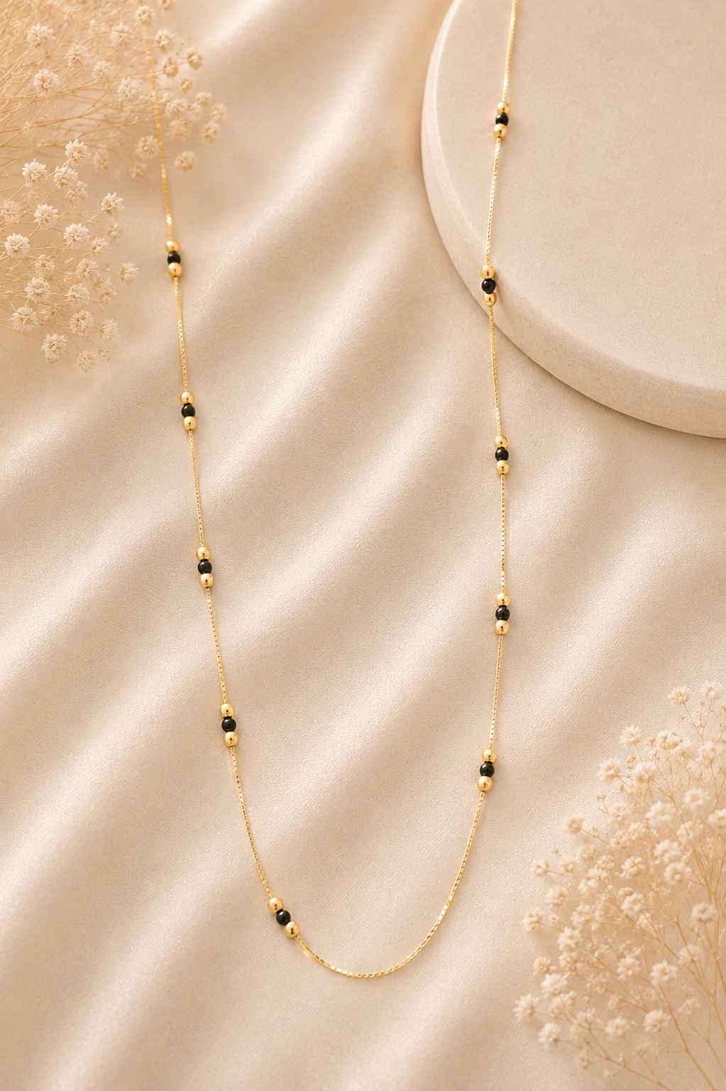 ✨ Elegant Gold & Black Beaded Mangalsutra