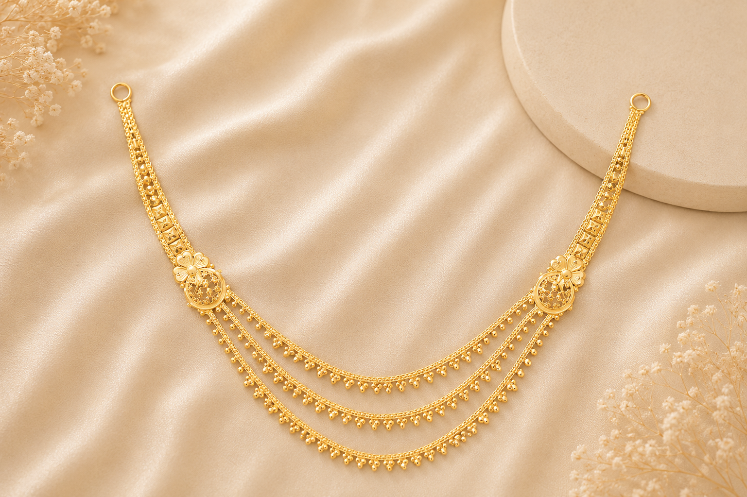 ✨ Golden Floral Layered Necklace