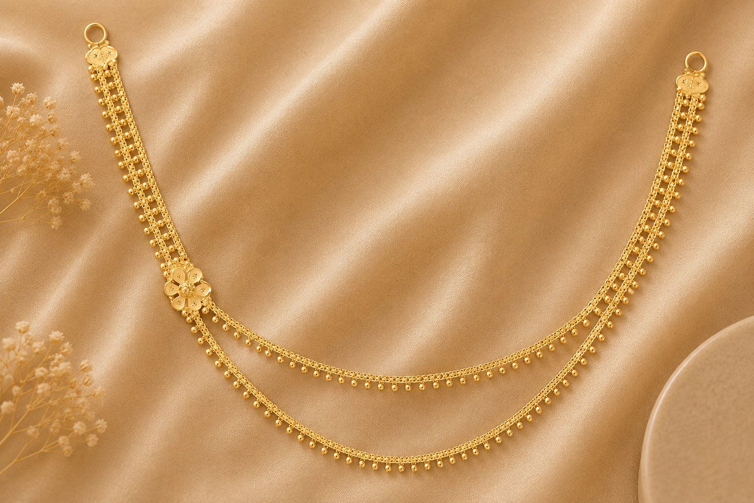 ✨ Golden Floral Double-Layer Necklace