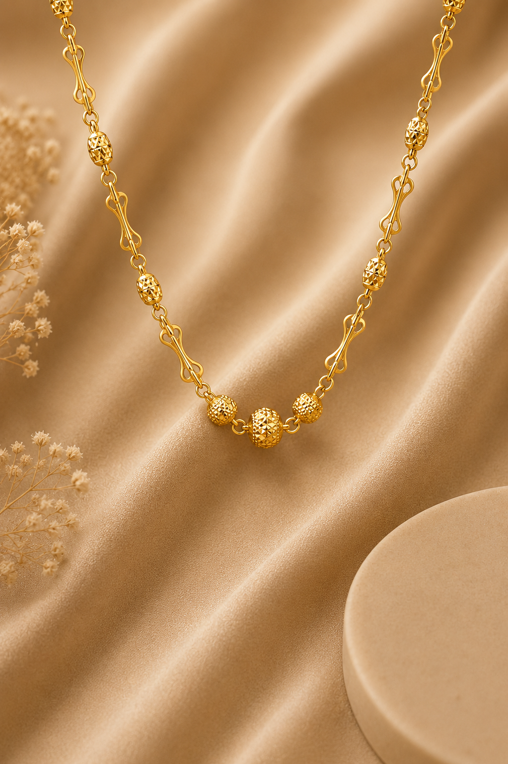 ✨ Golden Pearl Link chain