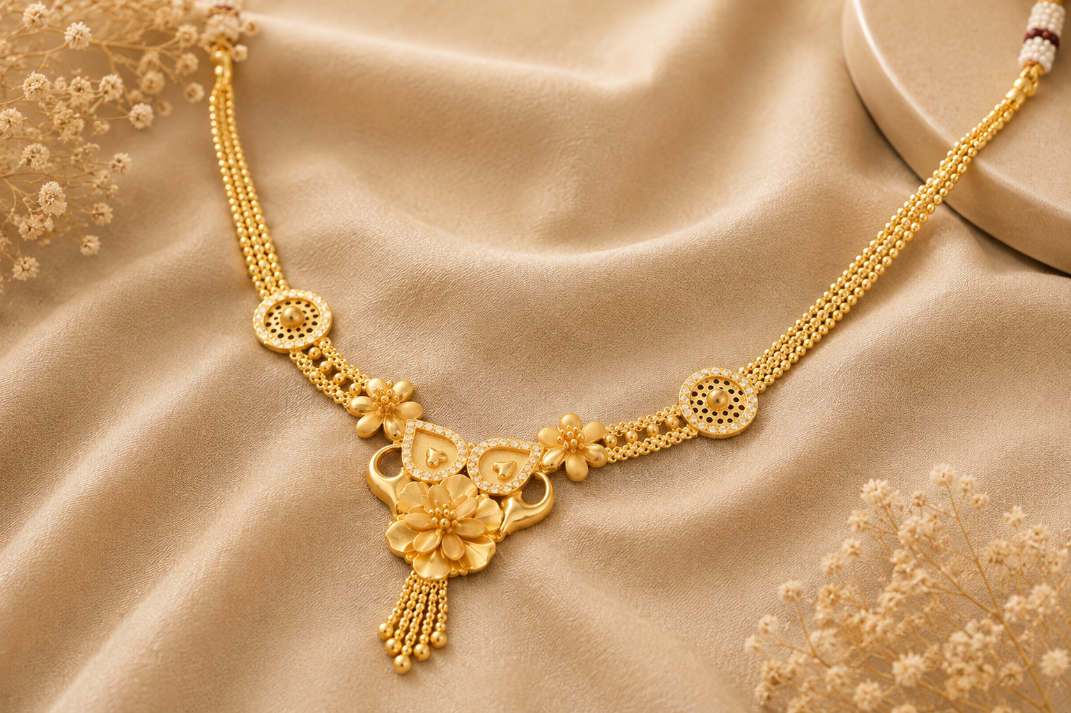 Golden Floral Elegance Necklace 🌸✨