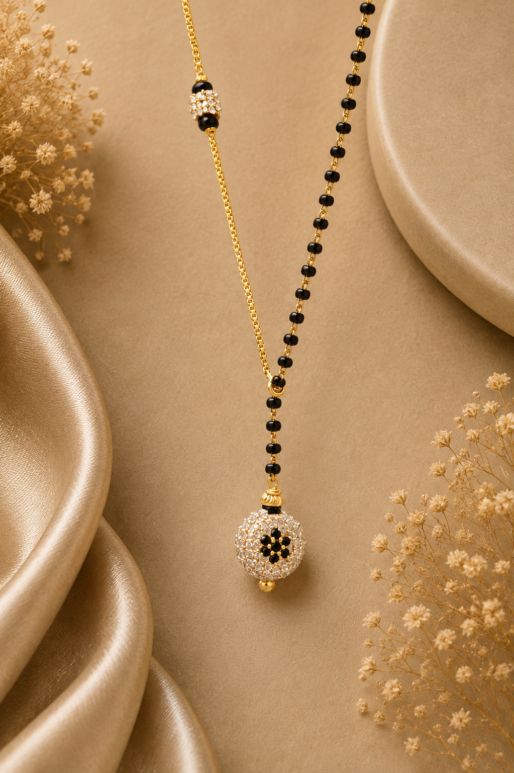 Elegant Black Beaded Mangalsutra ✨🖤