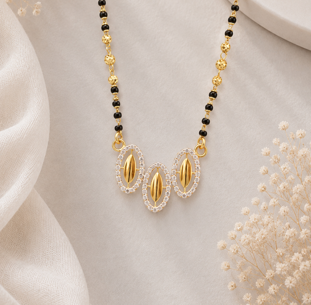 ✨ Elegant Gold & Black Beaded Necklace