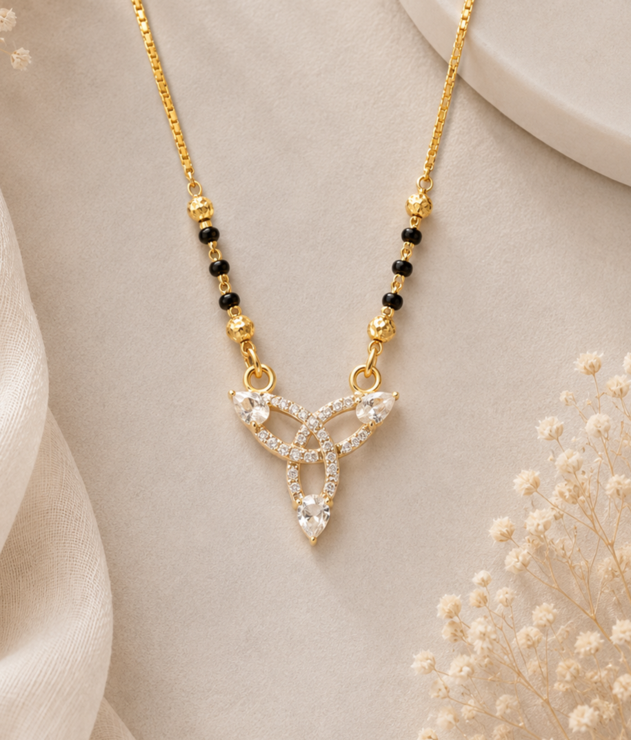 ✨ Golden Crystal Mangalsutra