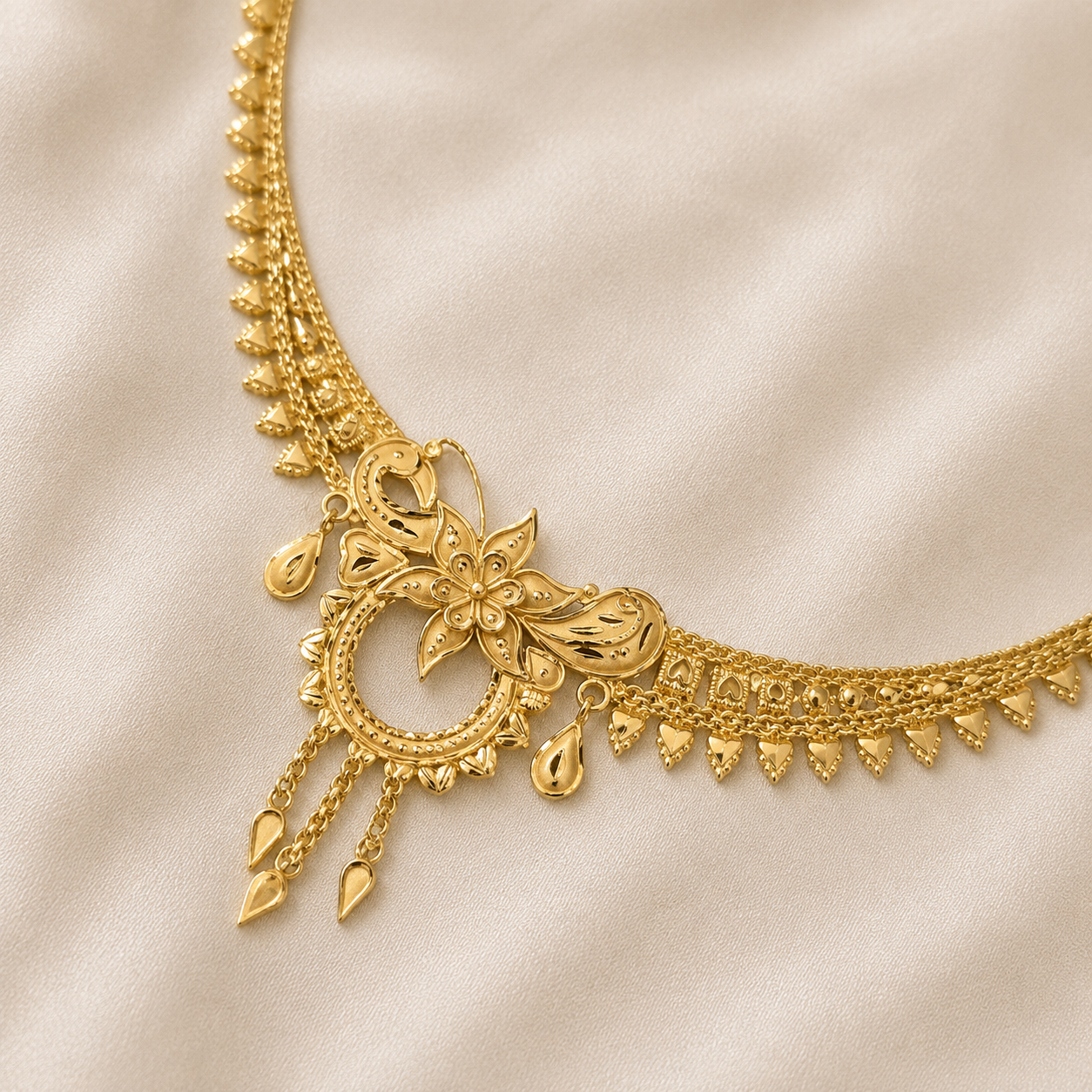🌸 Golden Floral Heritage Necklace
