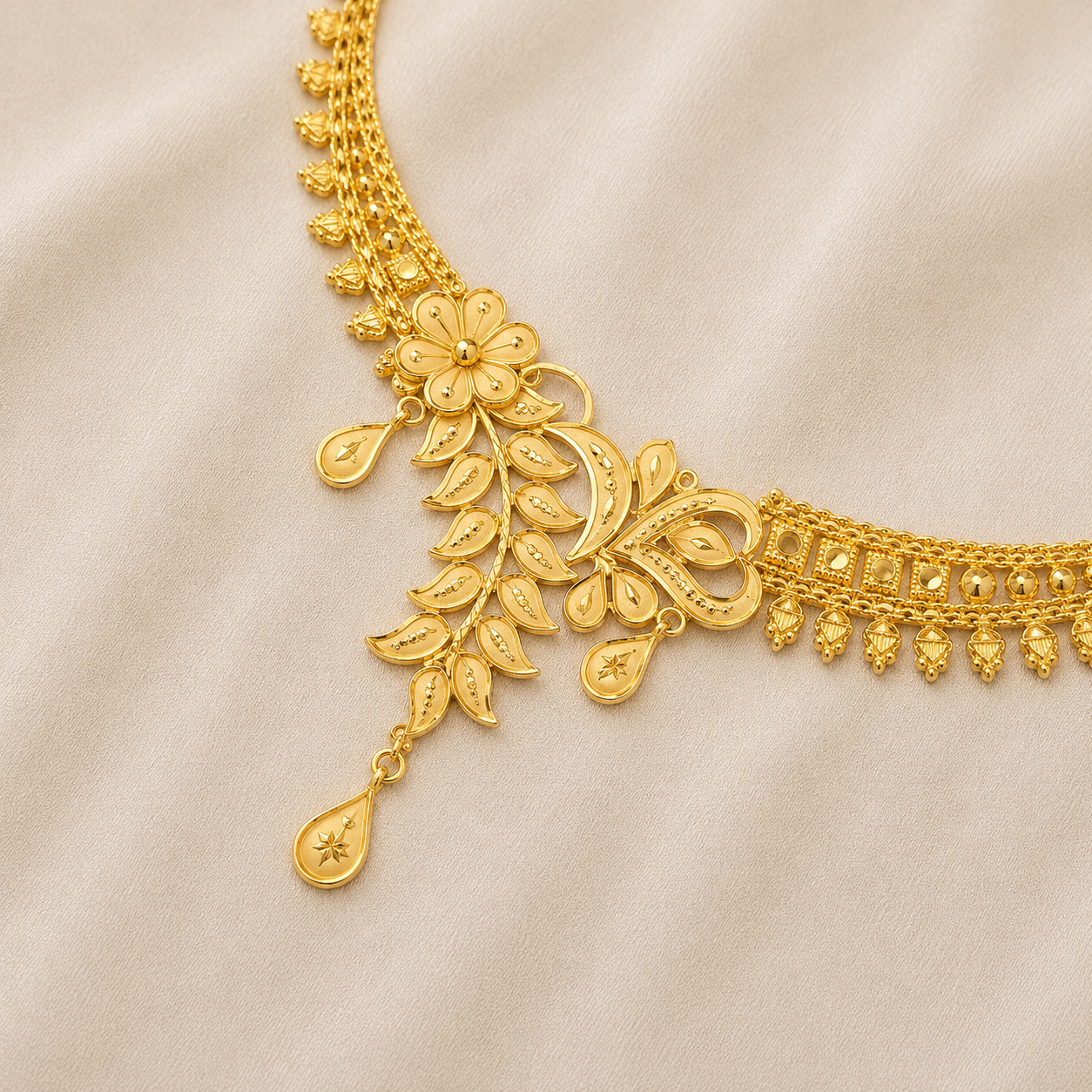 🌸 Golden Floral Heritage Necklace