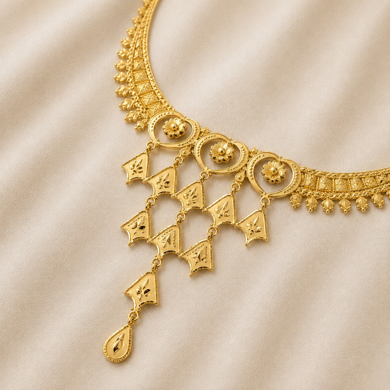🌸 Royal Gold Floral Necklace
