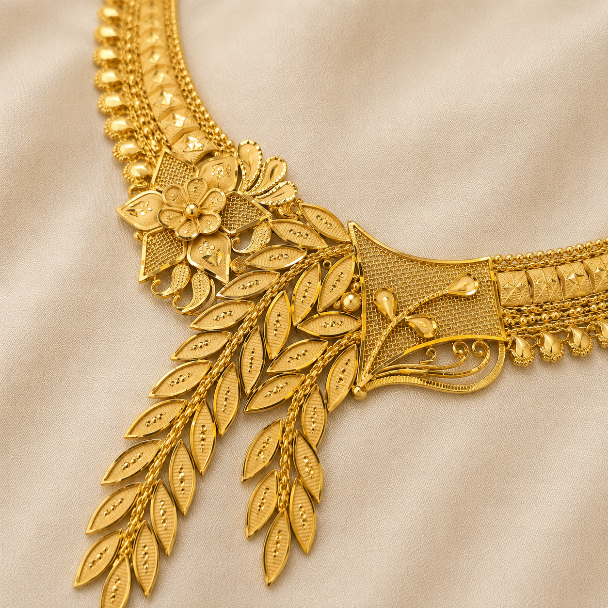 🌸 Royal Floral Gold Necklace
