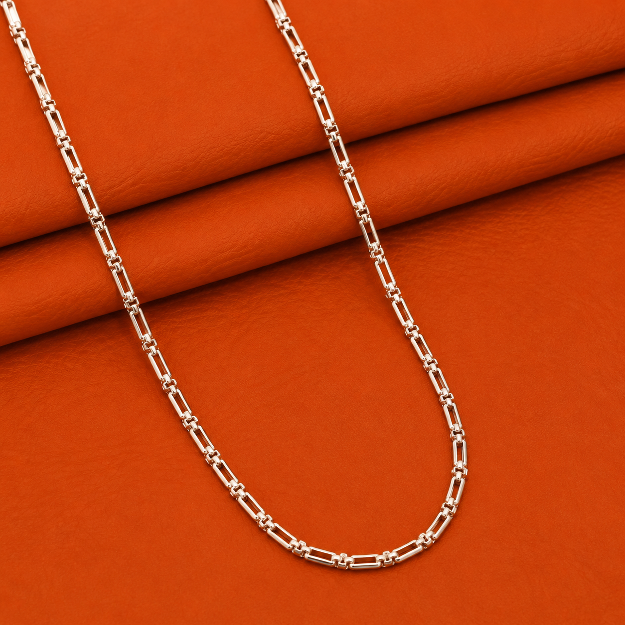✨ Silver Geometric Link chain
