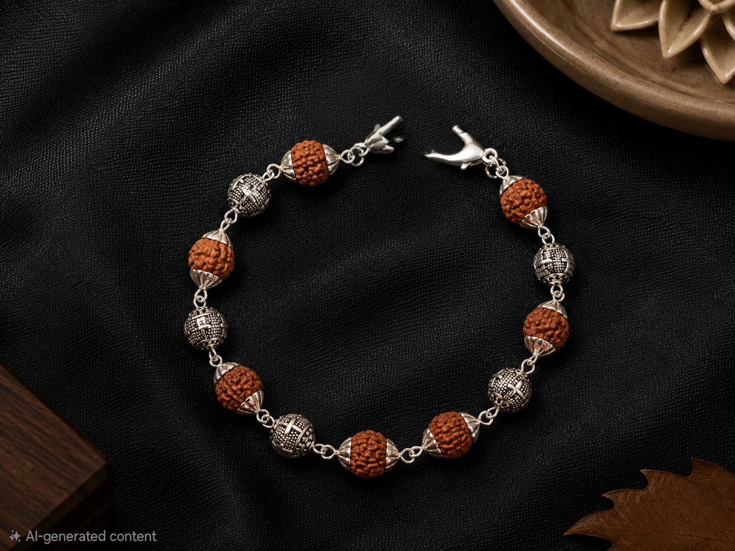 🕉️ Rudraksha Royal Silver Bracelet