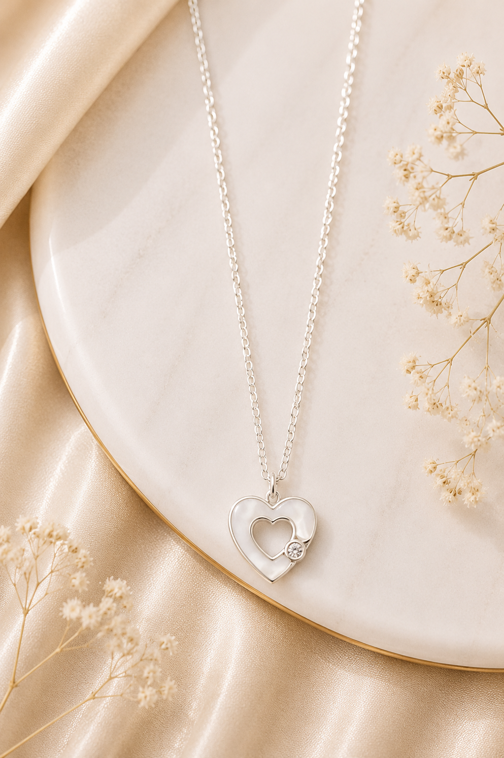 💕 Double Heart Pendant chain