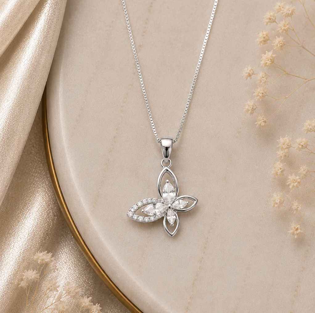 Crystal Floral Bloom Pendant chain ✨🌸