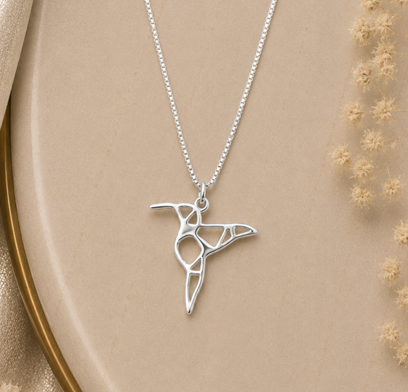 🐦 Silver Hummingbird Pendant