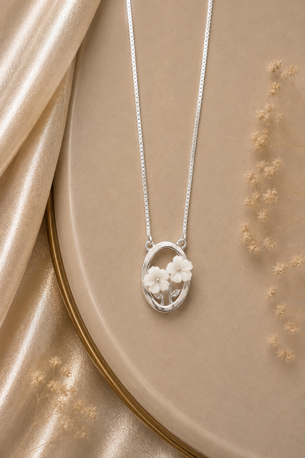 Floral Bloom Silver chain