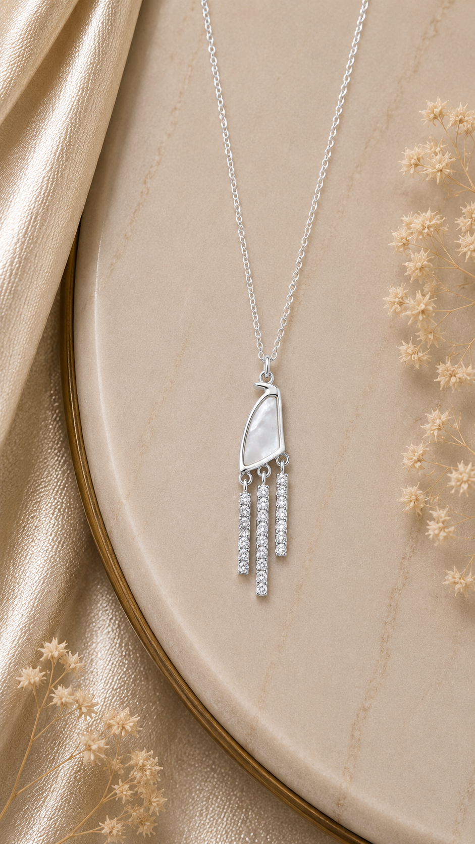 Silver Pearl Tassel chain