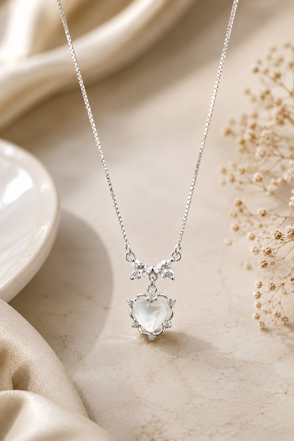 Crystal Heart Butterfly chain