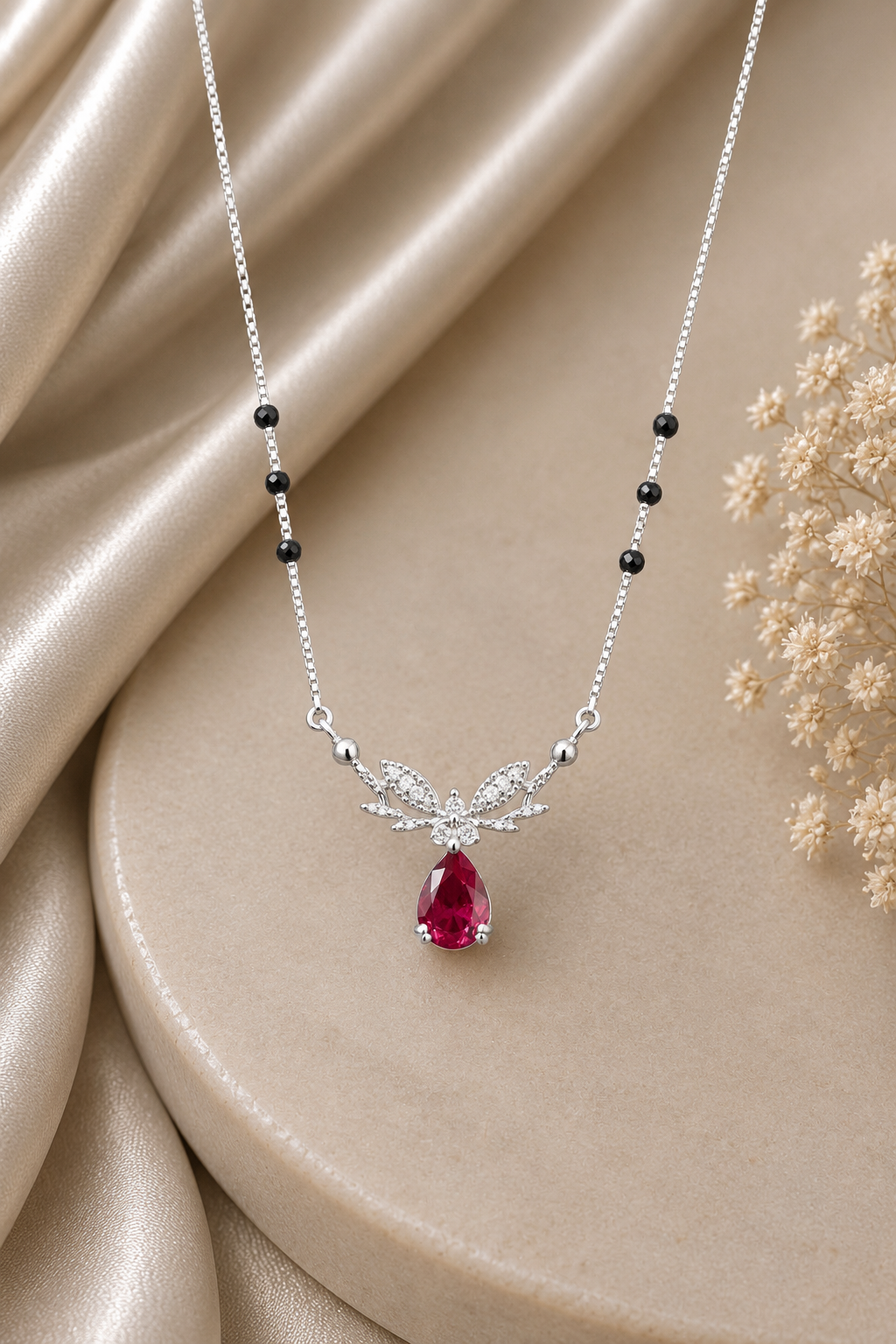 Ruby Butterfly Mangalsutra