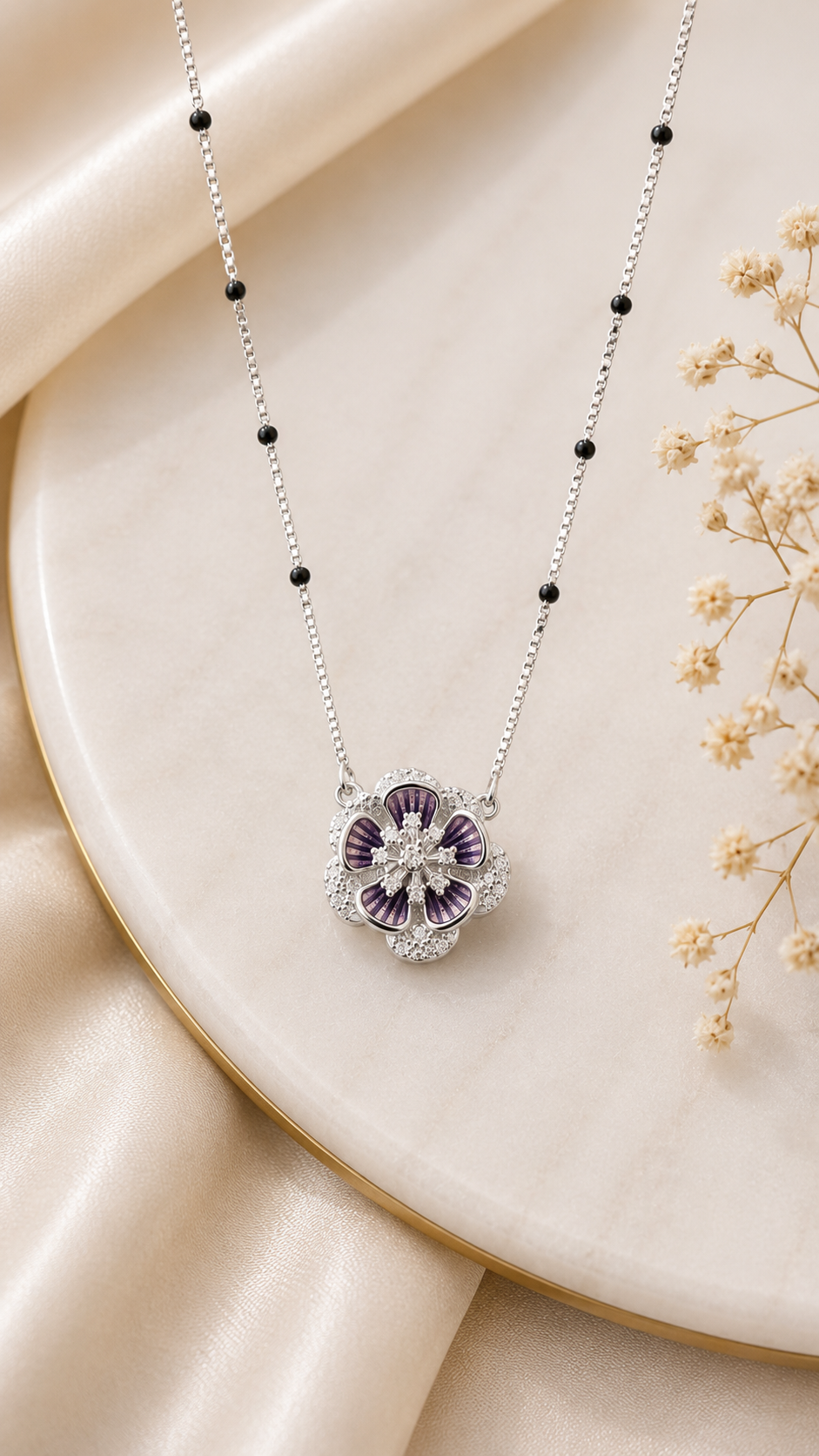 Elegant Purple Floral Mangalsutra