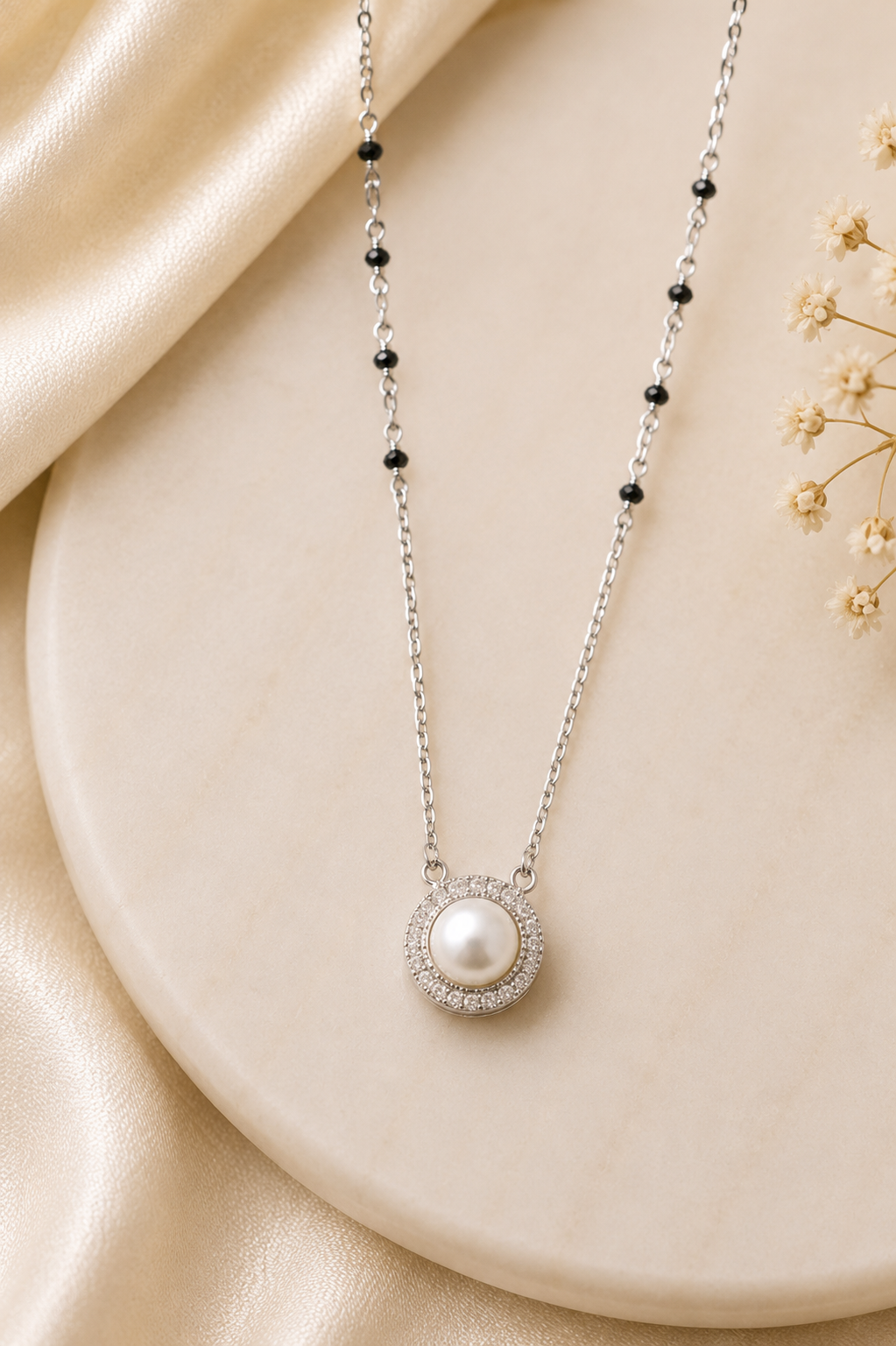 Pearl Black-Bead Mangalsutra