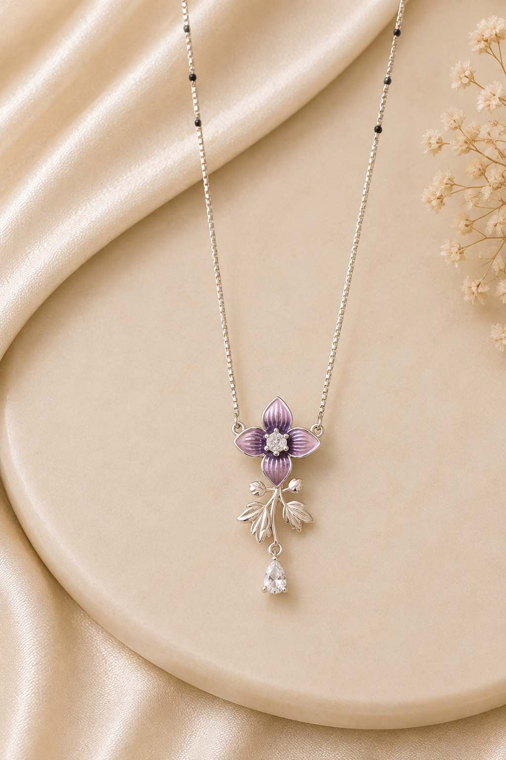 Elegant Purple Floral Mangalsutra