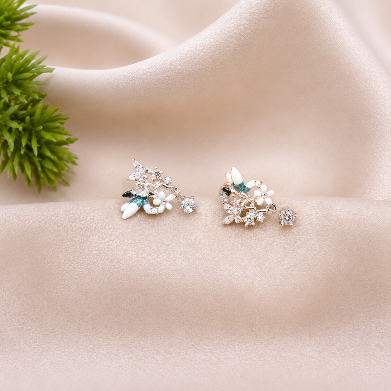 Floral Crystal Earrings