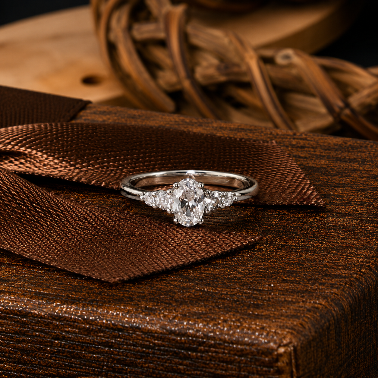 💍 Elegant Oval Crystal Silver Ring