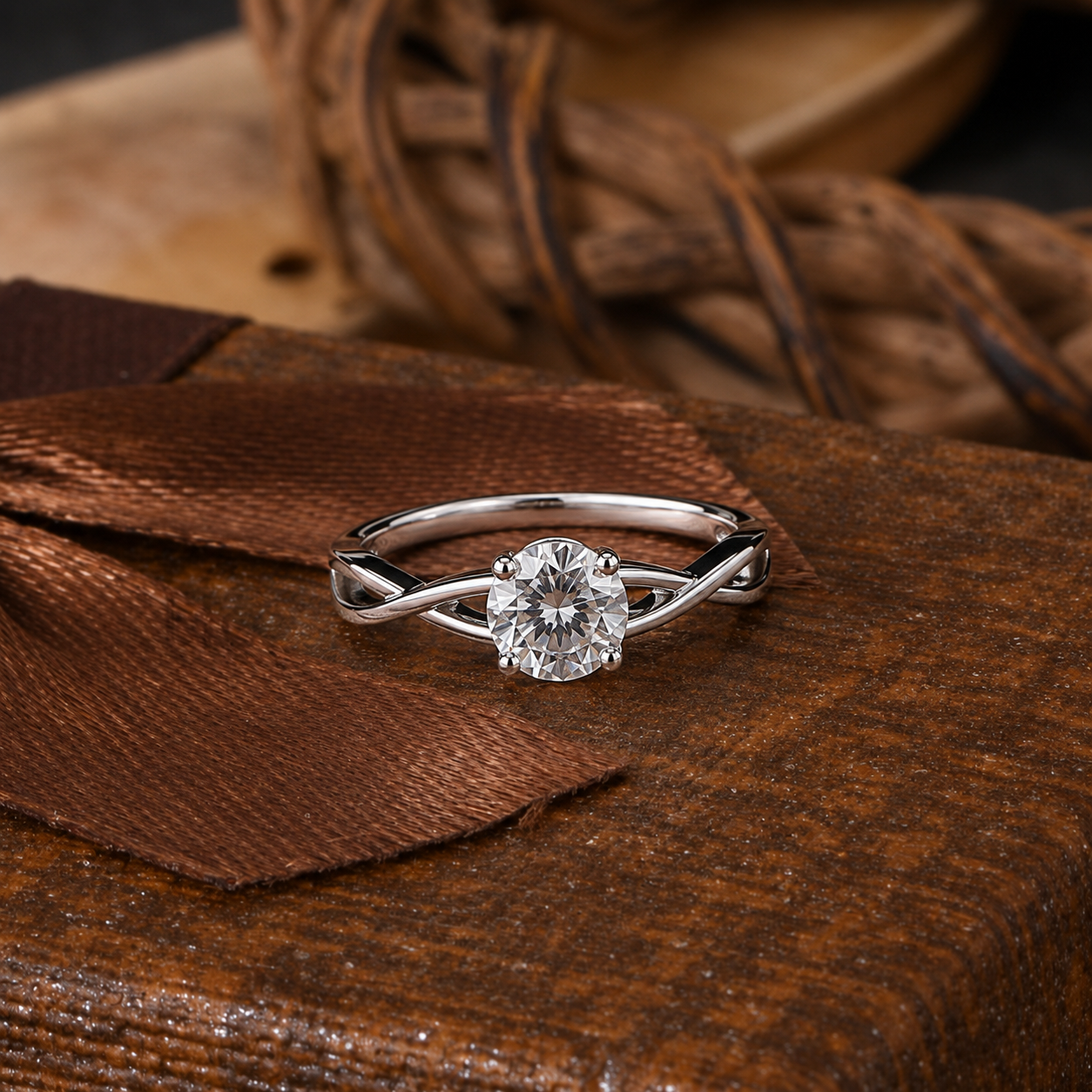 Elegant Silver Crystal Flower Ring