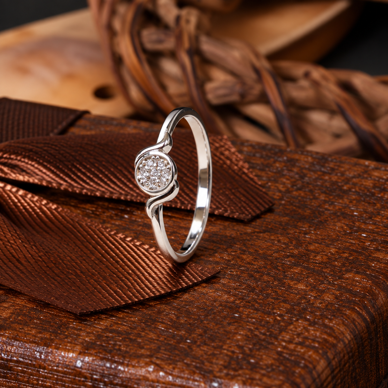 💍 Elegant Silver Crystal Circle Ring
