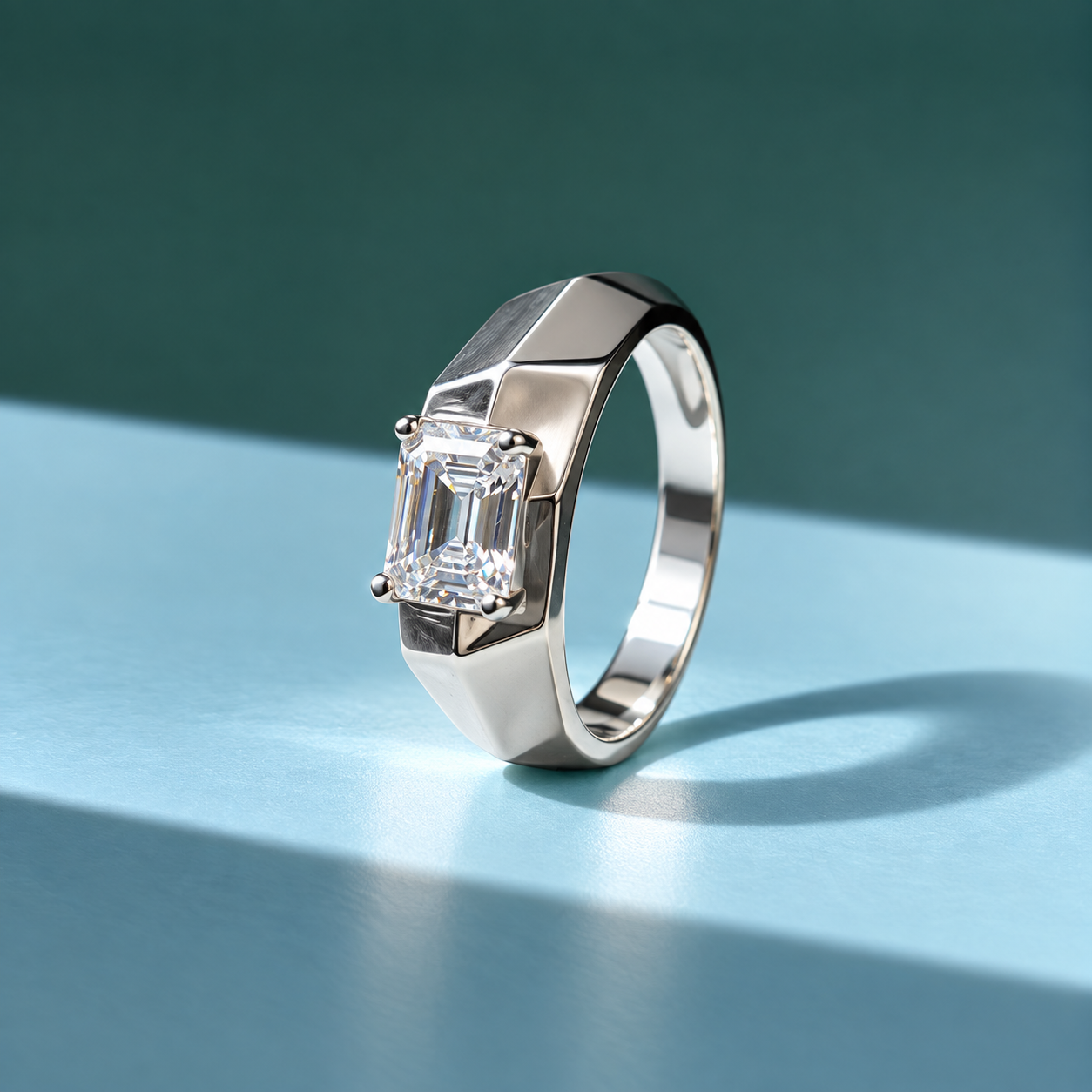 Elegant Geometric Silver Crystal Ring 💍✨