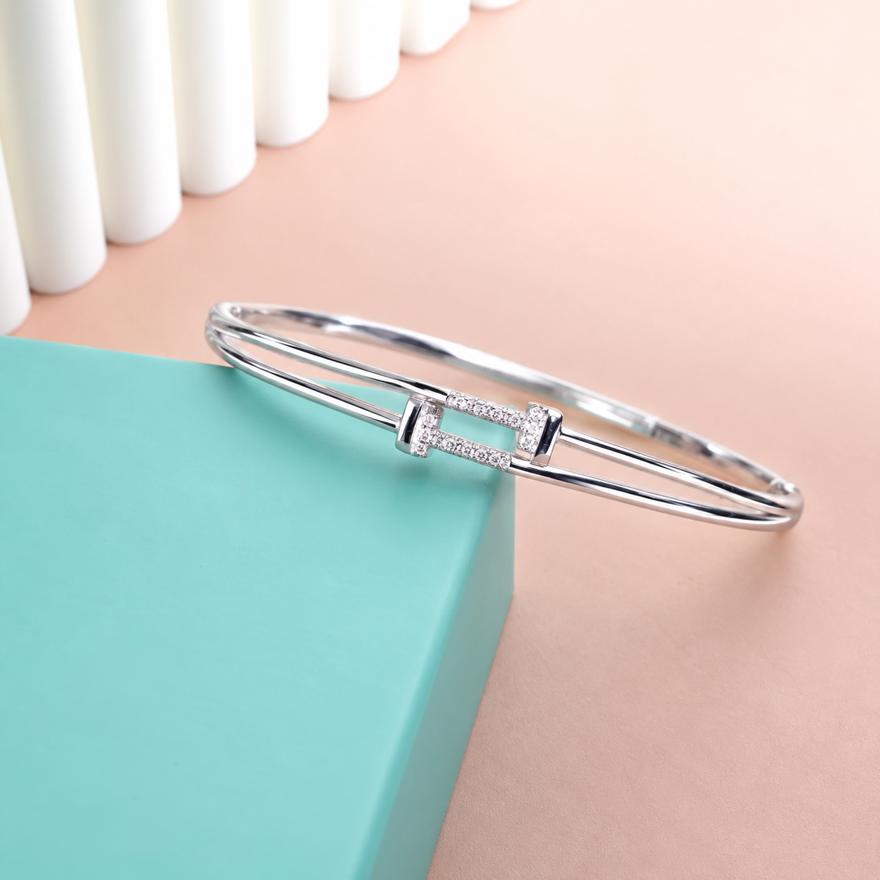 Elegant Silver Crystal Double-Line Bracelet ✨