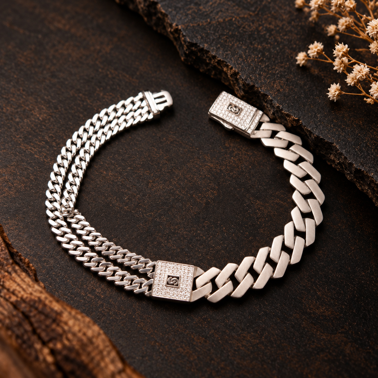 Silver Cuban Link Chain Bracelet ✨