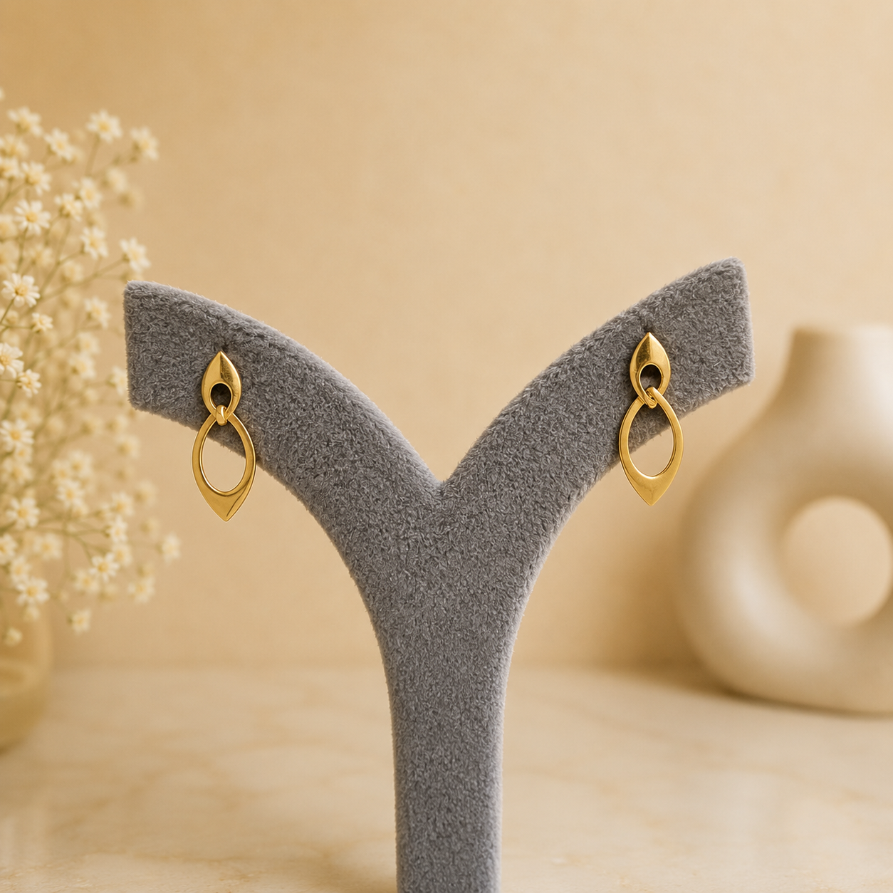 ✨ Golden Loop Teardrop Earrings