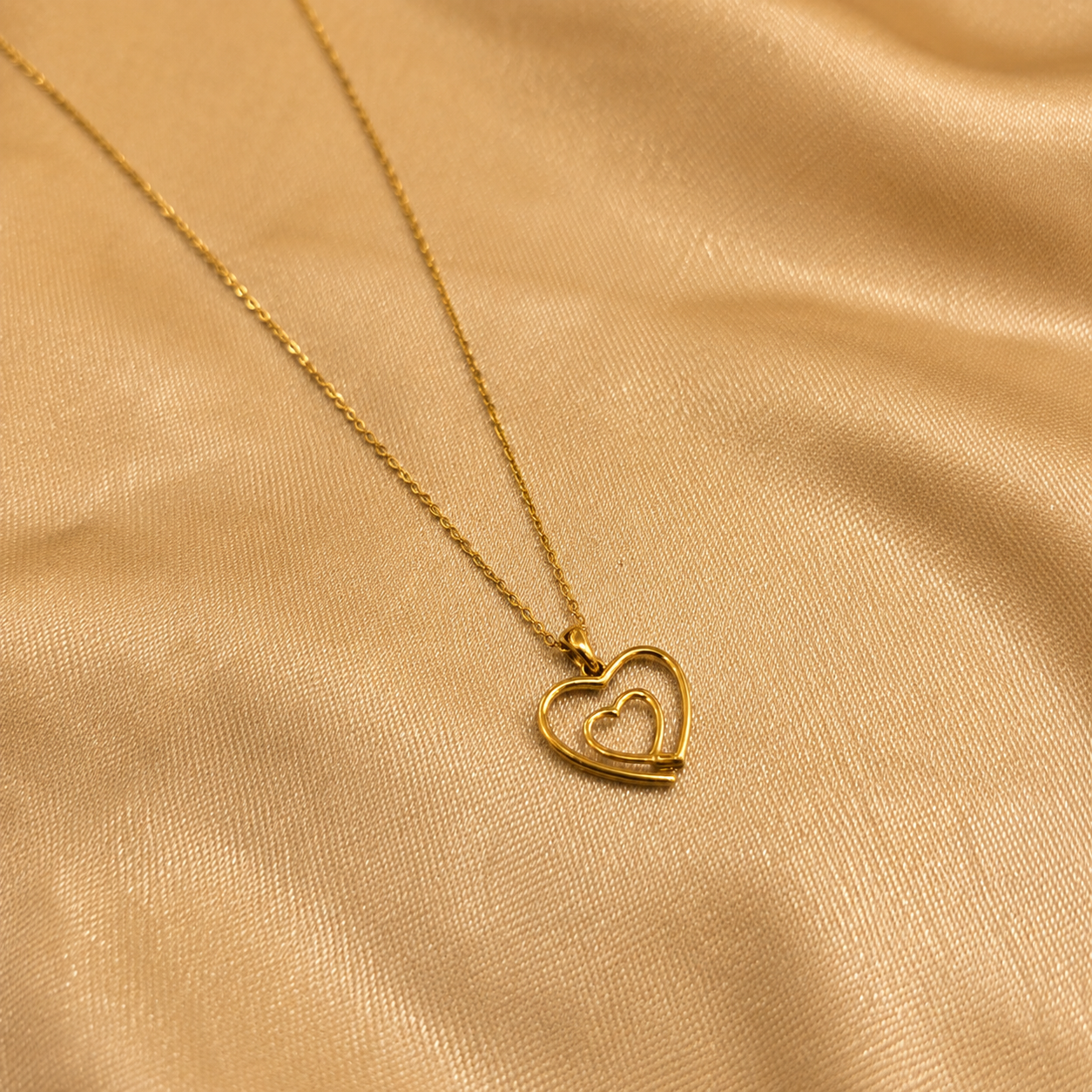 💛 Golden Double Heart chain ✨