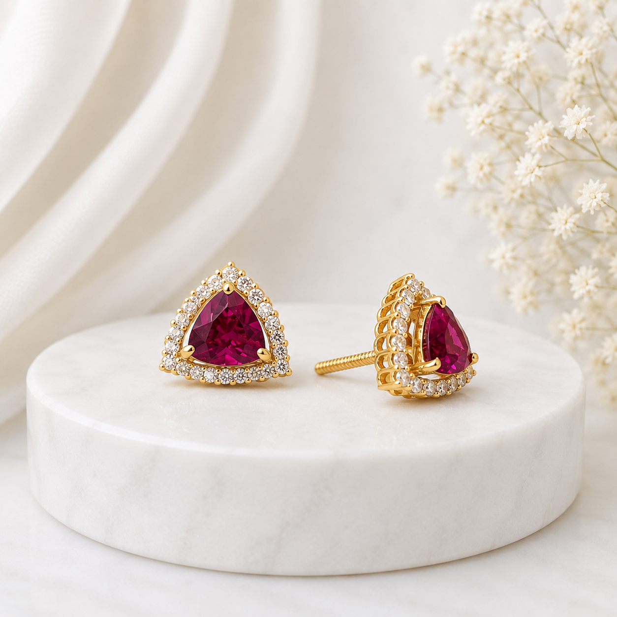 Ruby Elegance Stud Earrings ❤️✨