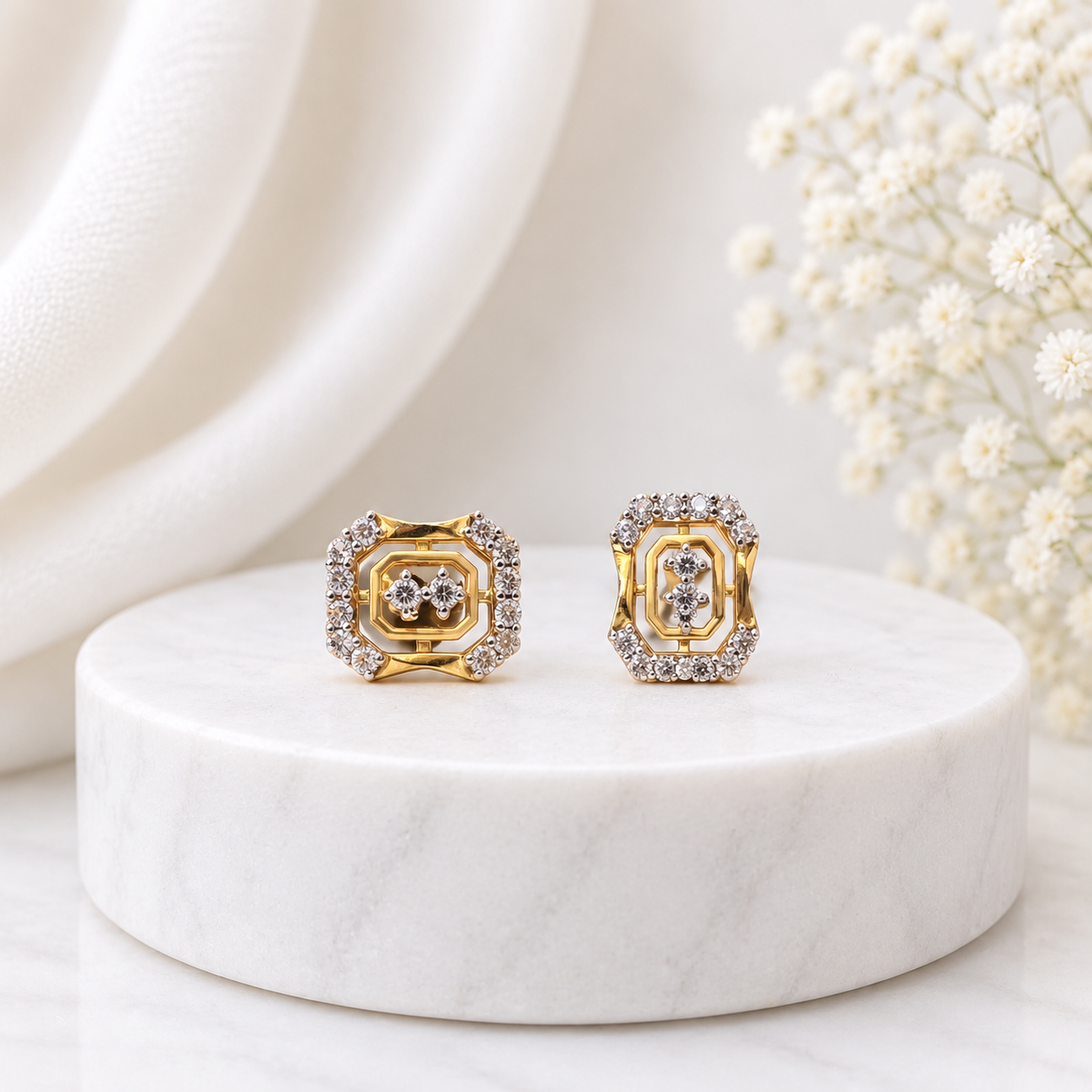 Golden Crystal Frame Studs ✨