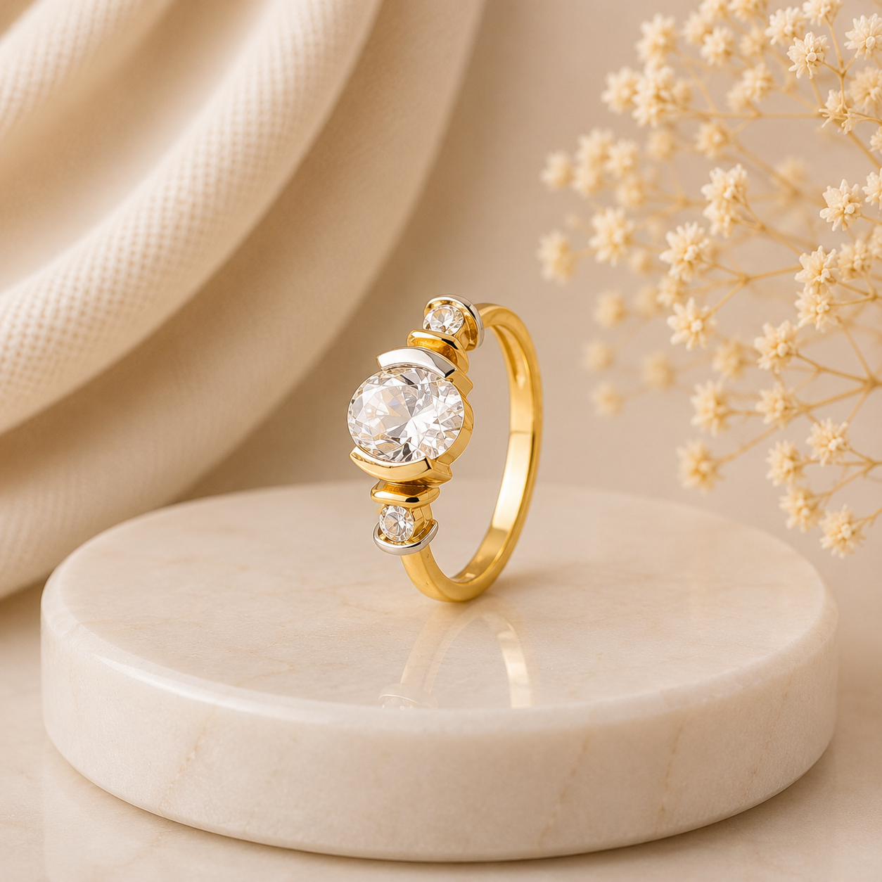 Golden Oval Solitaire Ring 💍✨