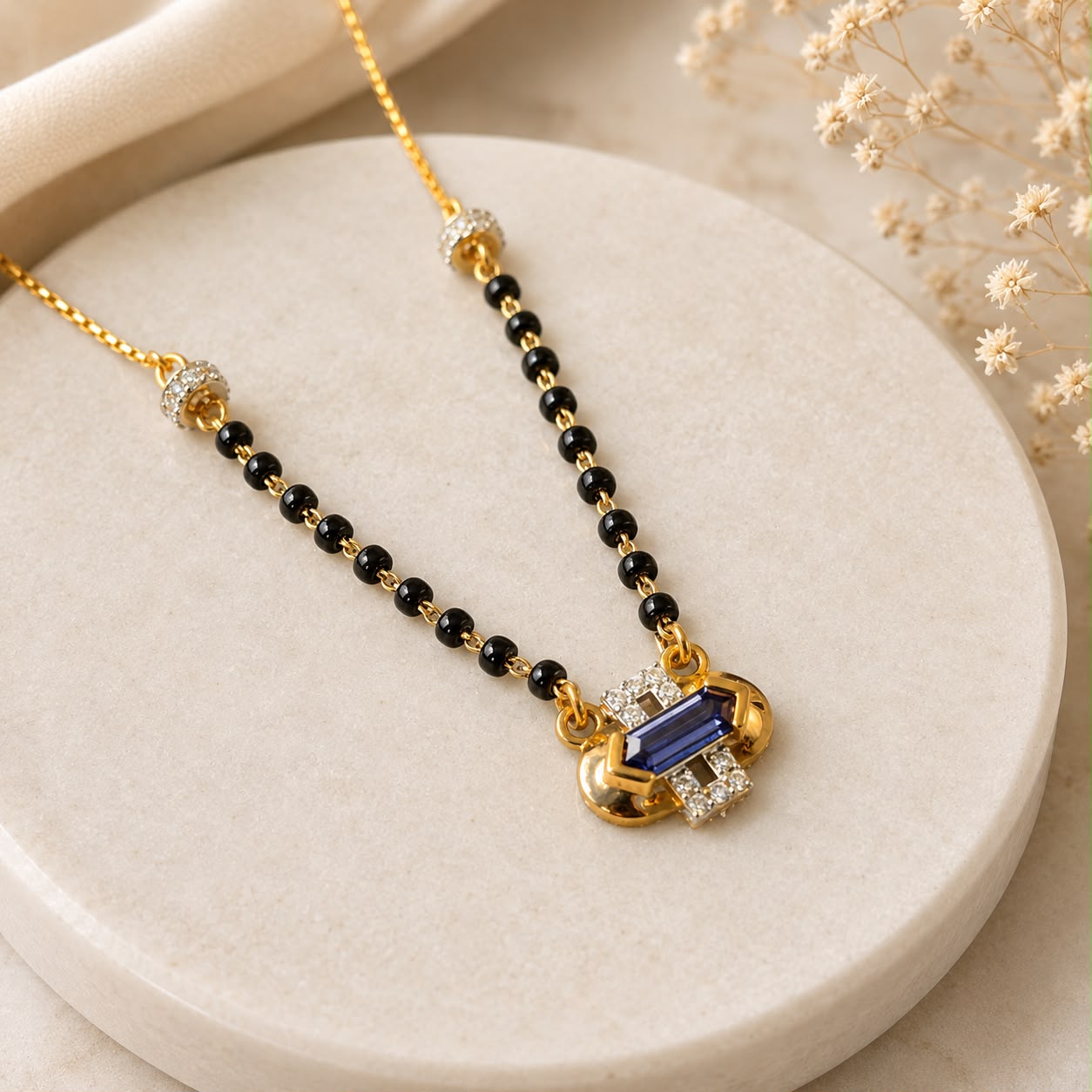 🩵Royal Blue Stone Mangalsutra