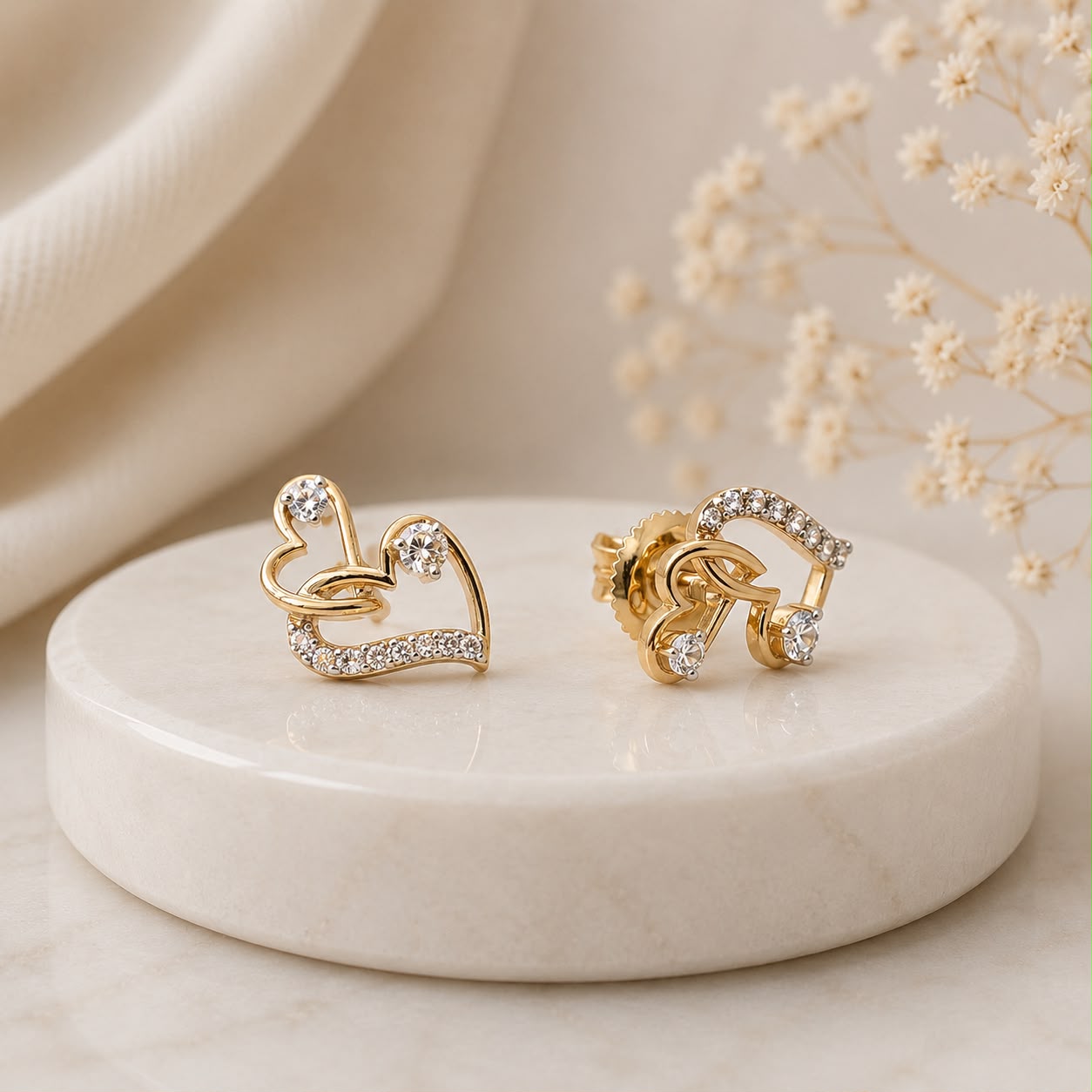💫Elegant Heart Diamond Earrings