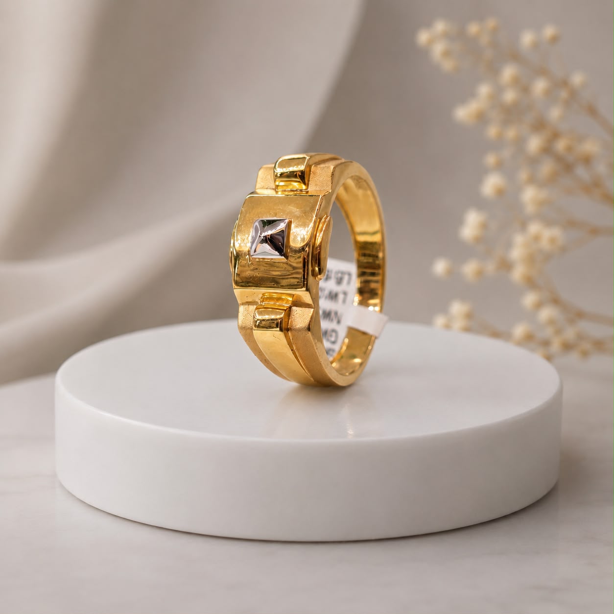 ✨ Golden Square Gem Ring 💍