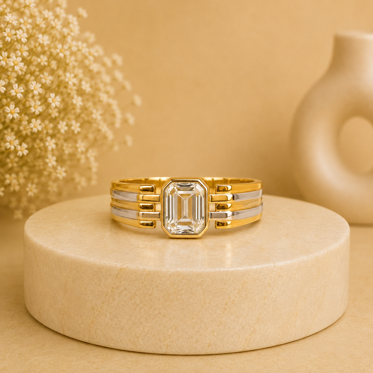 ✨ Golden Luxe Crystal Ring