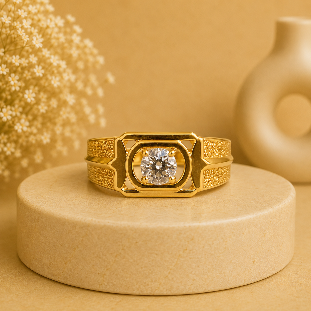 ✨ Golden Luxe Diamond Ring