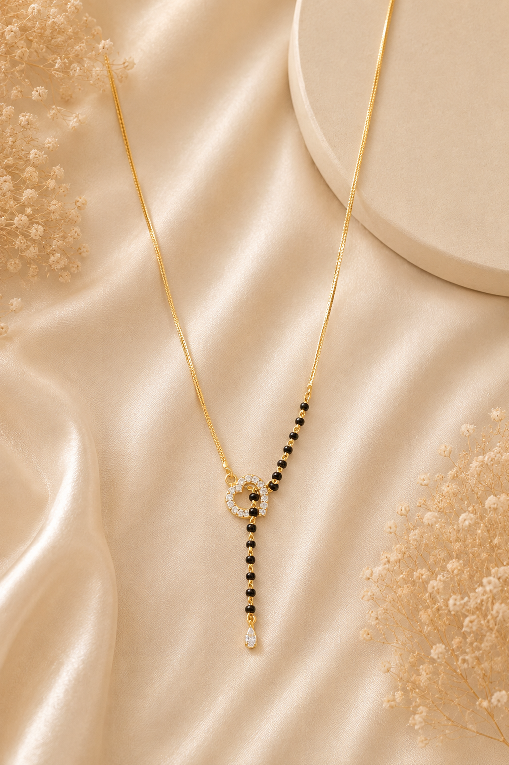 ✨ Elegant Gold & Black Beaded Mangalsutra