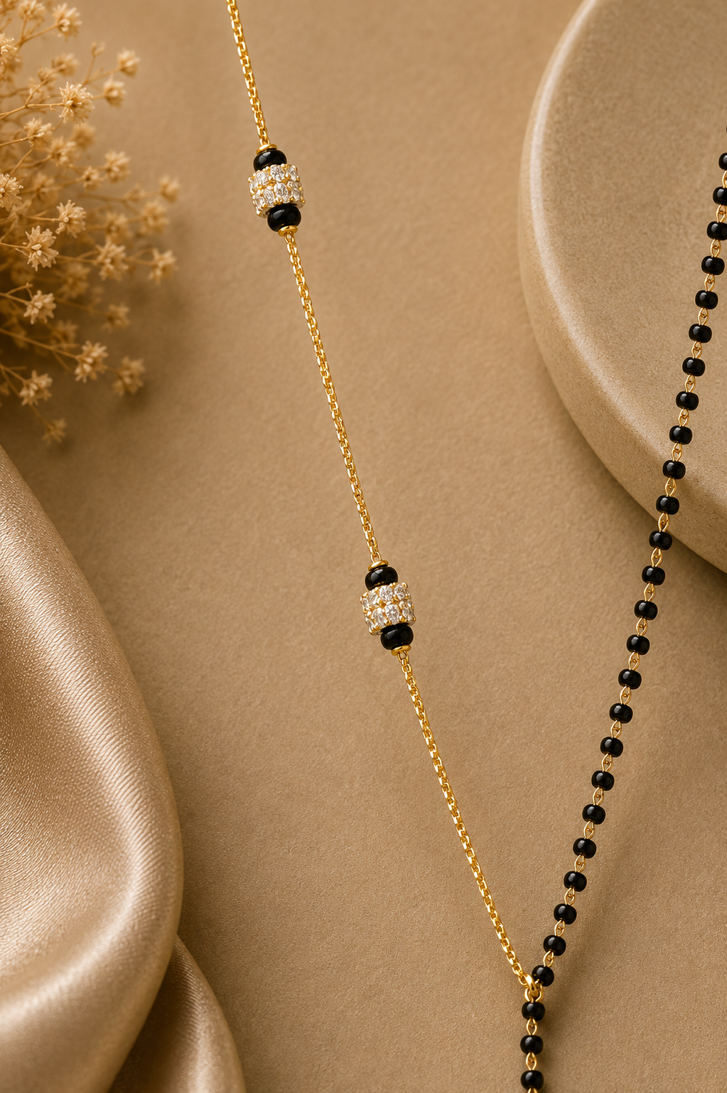 Elegant Black Beaded Mangalsutra ✨🖤