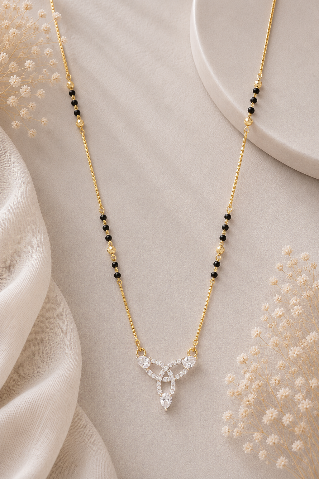 ✨ Golden Crystal Mangalsutra