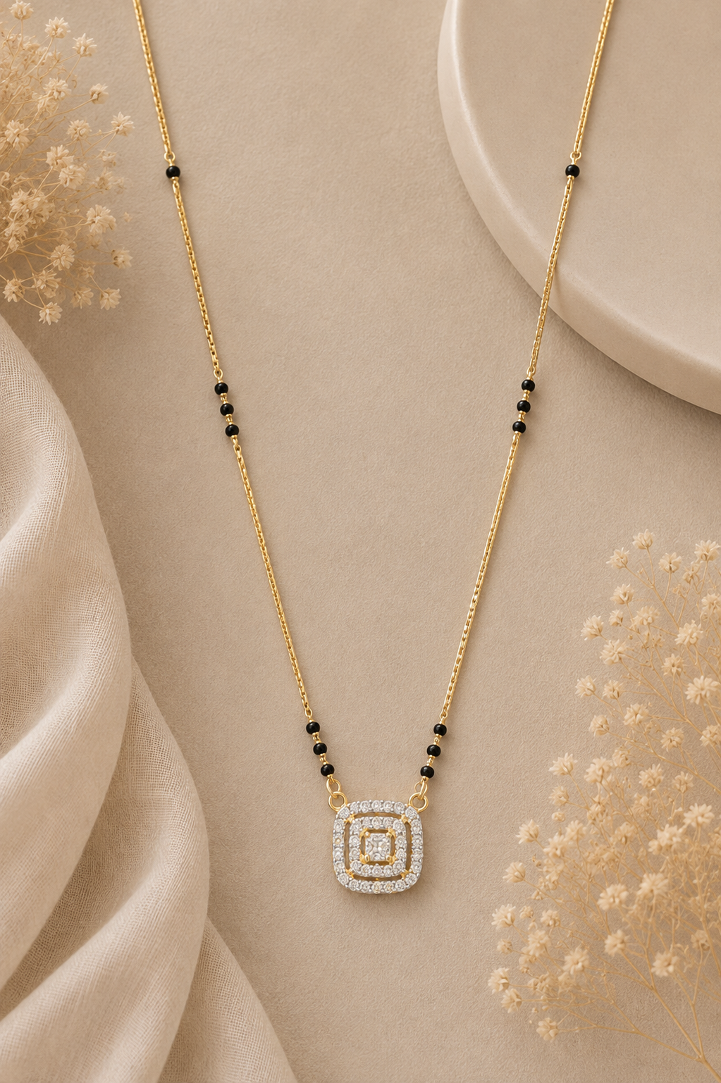 ✨ Elegant Black Beaded Gold Necklace