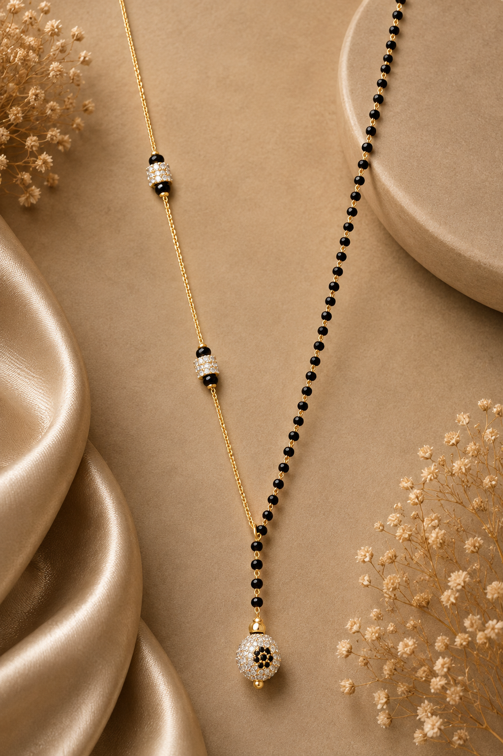 Elegant Black Beaded Mangalsutra ✨🖤