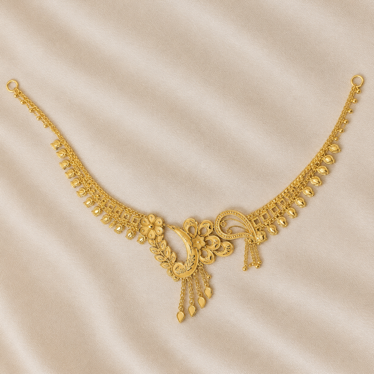 Royal Floral Gold Necklace 🌸✨